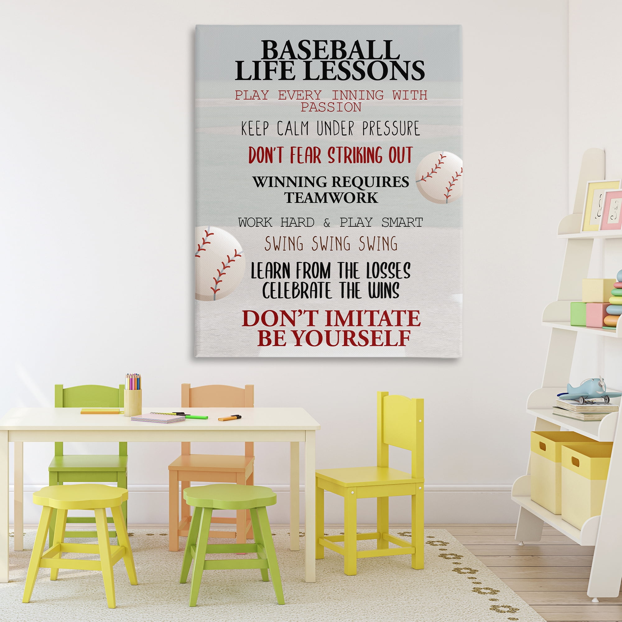 Baseball Life Lessons Canvas Wall Art, design by Kim Allen