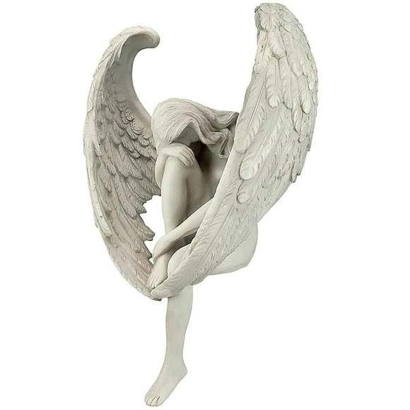 Hilingoto Angel Resin Crafts, Angel Sculpture Winged Angel Garden Statue Heavenly Angel Ornament 7 Inch Resin Female Angel Figurine for Garden Garden Decoration, Angel Ornaments Promotional Sales