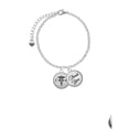 thumbnail image 2 of Delight Jewelry Silvertone Domed Black CRNA - Domed Thank You Charm Bracelet, 6"+2", 2 of 5