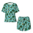 thumbnail image 4 of Naloa Pineapple Sea Turtle Women's Short-Sleeved Pajama Set, Loungewear, Summer pajamas, Breathable Cozy - Medium, 4 of 9