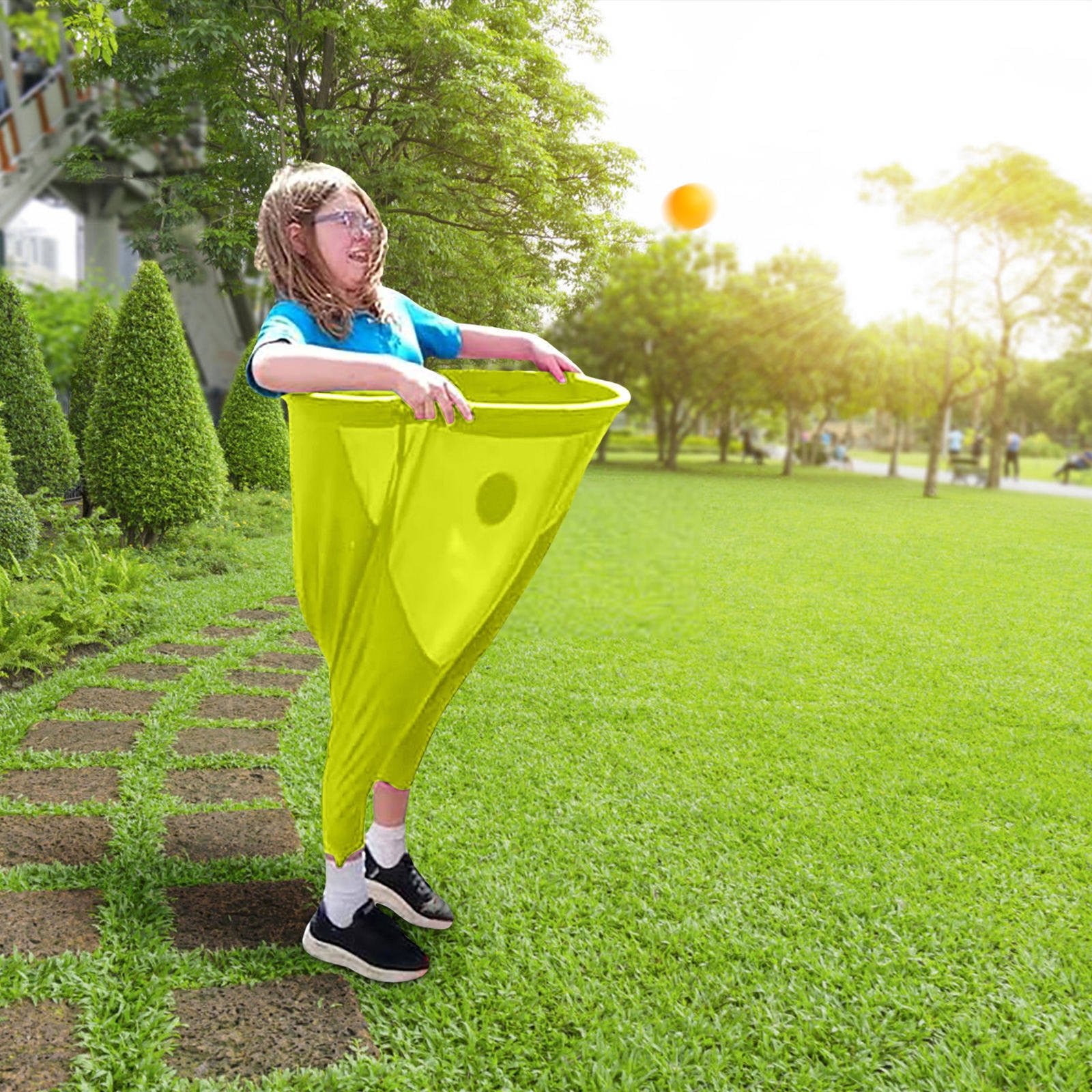 Granny Pants Yard Game, Granny Pants Outdoor Game for Adults, Giant Outdoor Games Recreational Tossing, Team Relay Game with Bouncy Ball Party Granny Pants Game Set-1 Yellow