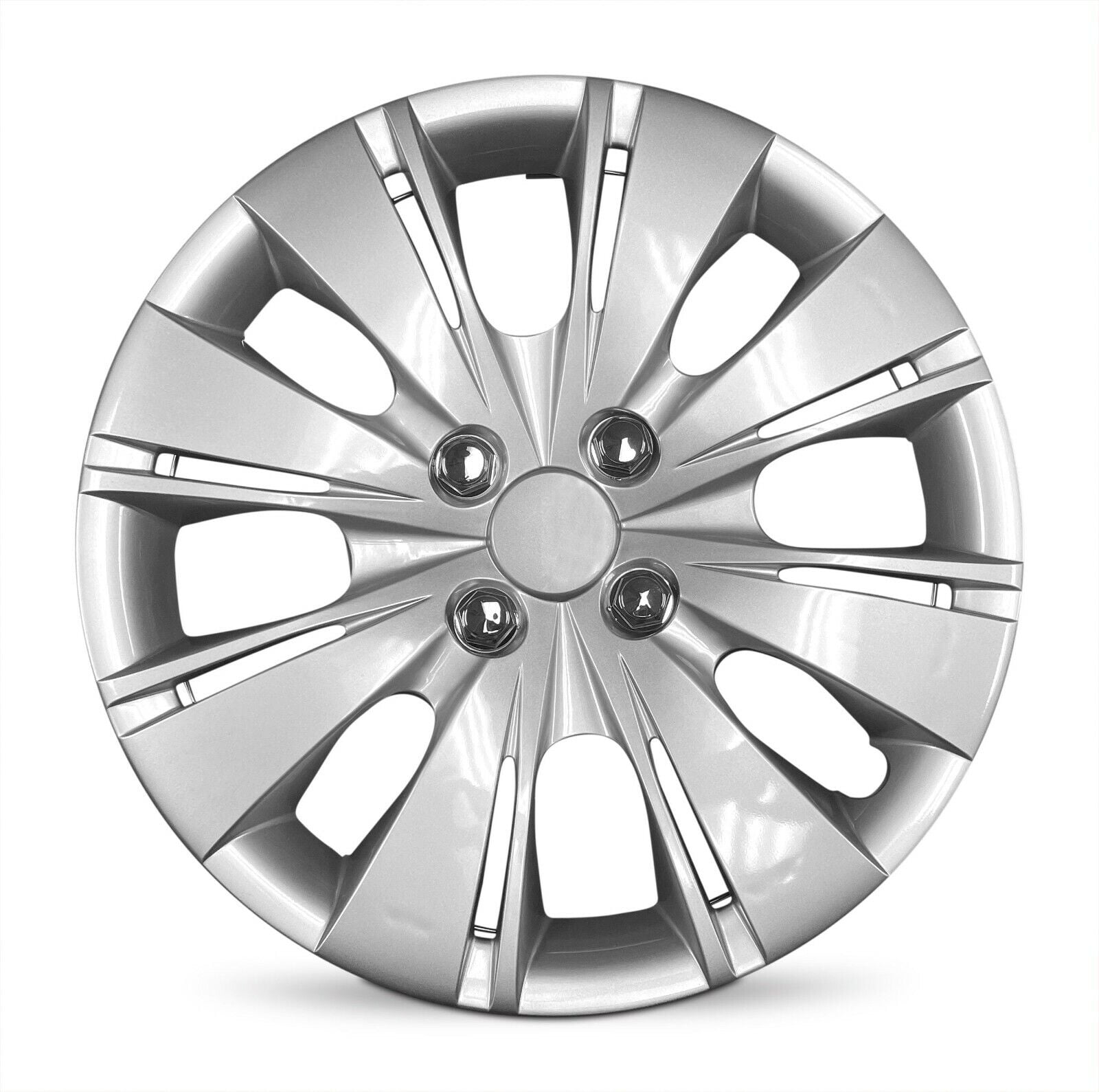 Heavy Duty Construction ONE Single Hubcap Hubcaps.com Premium Quality 15 Silver Hubcap/Wheel Cover fits Toyota Yaris 