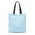 thumbnail image 1 of JSDART Canvas Tote Bag Wave Pattern Stripe Sweet Blue Two Tone Colors Chevron Durable Reusable Shopping Shoulder Grocery Bag, 1 of 1