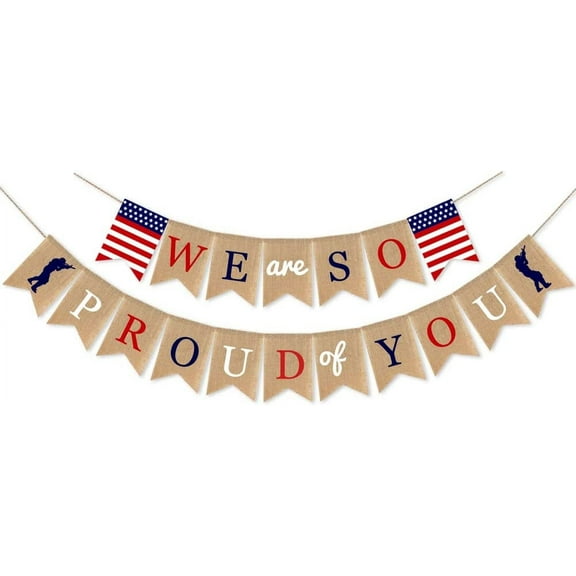 Veterans Day Party Decorations We Are so Proud of You American Flag with Patriotic Soldiers Memorial Day Deployment Returning Soldiers Returning Party Decorations