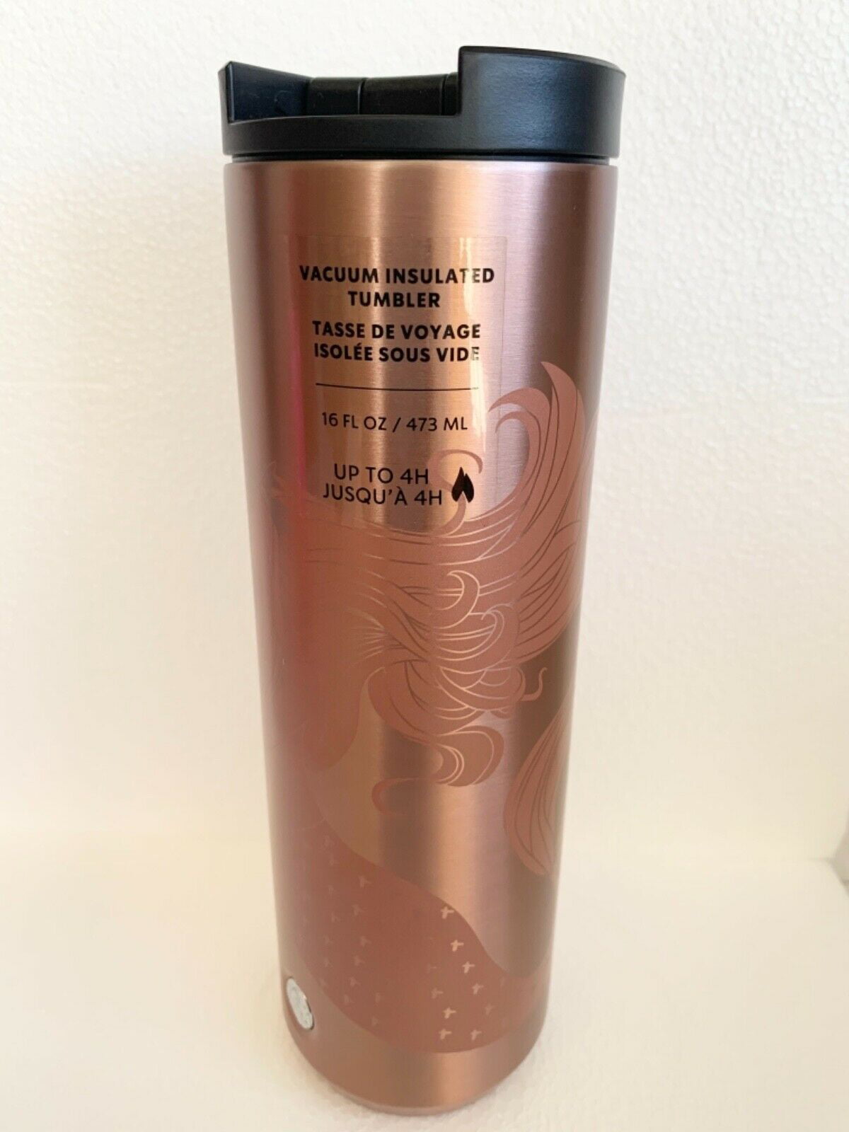 STARBUCKS Rose Gold Mermaid Siren Stainless Steel Vacuum-Insulated Tumbler  16 oz Hot Cold Coffee Travel Mug Cup