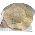 thumbnail image 4 of AirLoni Sun Hat For Women Woven Hats UV Summer Vacation Rustic Style Foldable Packable Beach Hat Outdoor Wide Brim Beige,One Size, 4 of 4