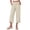 QR140_Beige, variant on Women's Cropped Lounge Pants Lightweight Elastic Waist Pant with Pockets Summer Tulip Hem Trousers Black 3XL