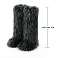 thumbnail image 3 of Women's Faux Fur Boot Furry Fluffy Round Toe Suede Winter Comfy Plush Warm Short Outdoor Indoor Flat Shoes Knee-High Boots, 3 of 6