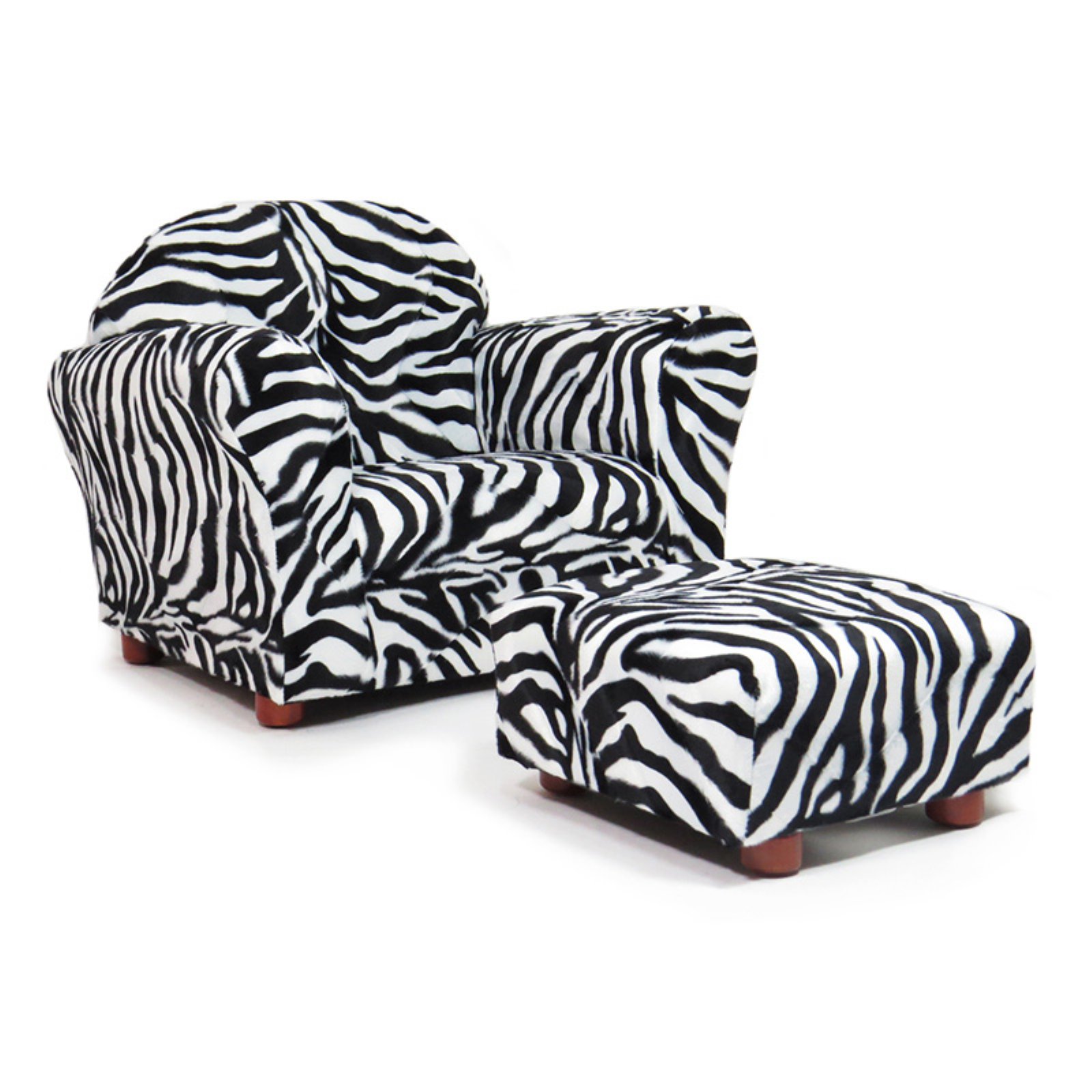 Keet Roundy Kids Chair Zebra with Ottoman