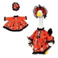 thumbnail image 2 of Ktlvex Halloween Porch Goose Decor, Skeleton Print Outdoor Goose Dress with Lace Bonnet and Mini Witch Broom, Front Porch Decoration for Halloween, 2 of 6