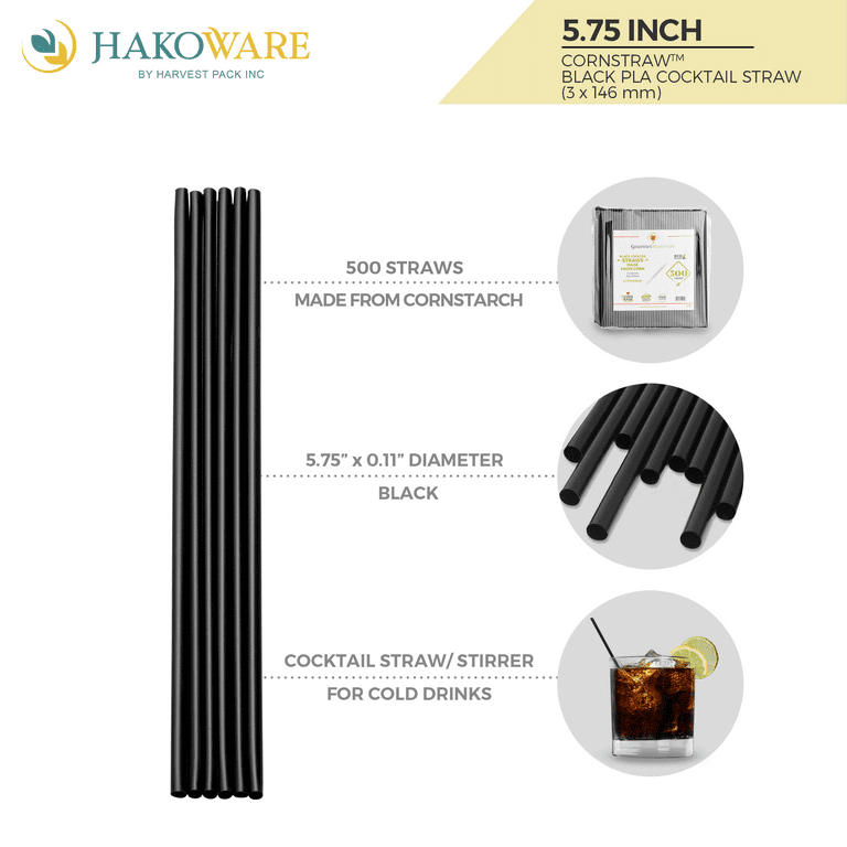 8.25 inch (6 mm Dia) Compostable PLA Straw