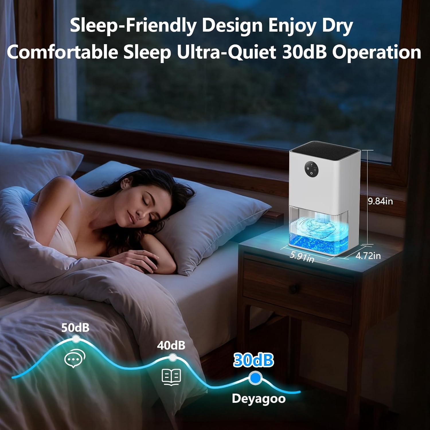 1500ML Small Dehumidifier with Auto Shut Off for Home Bedroom RV Closet up to 300 sq ft