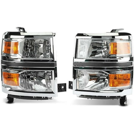 Headlight Assembly Set 2 - Compatible with 2014 - 2015 Chevy Silverado 1500