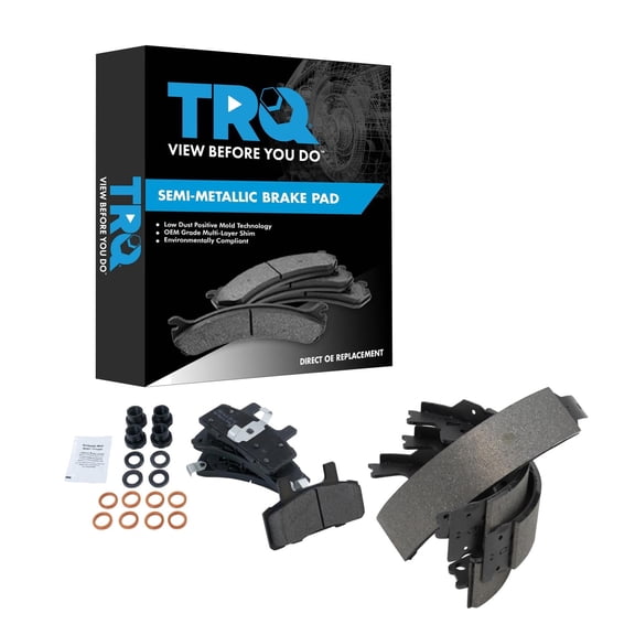 TRQ Front and Rear Brake Pads Semi Metallic Fits 1990-2002 Chevrolet Astro 1990-2002 GMC Safari