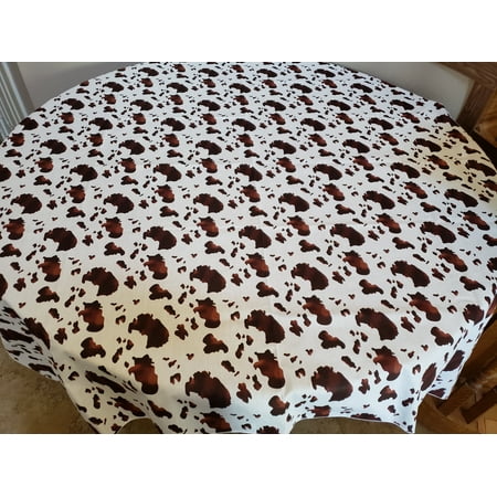 

Cotton Tablecloth Animal Print Cow Spots Brown