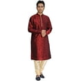 thumbnail image 1 of Royal Kurta Men's Jacquard Silk Floral Kurta Pyjama, 1 of 1