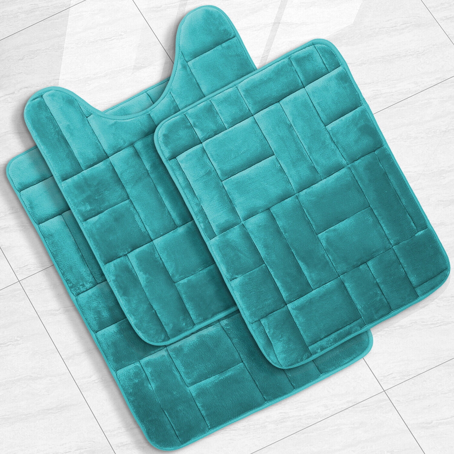 Memory Foam Bath Rug, Bathroom Mat Set of 3, Absorbent Non Slip, Ultra