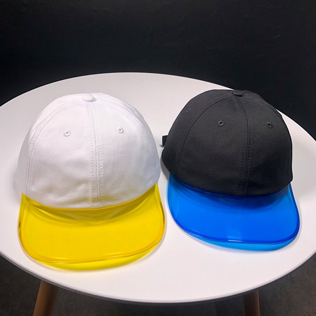 Transparent PVC Wide Brim Baseball Cap Candy Color Hip Hop Snapback Peaked Caps 
