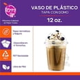 thumbnail image 3 of 50 Vasos de Plástico 12 oz (355 ml) con Tapa Tipo Domo - Vasos Transparentes de Polipropileno - Kit de 50 Vasos y 50 Tapas Berry Bloom Best Trading VTD12-1, 3 of 5