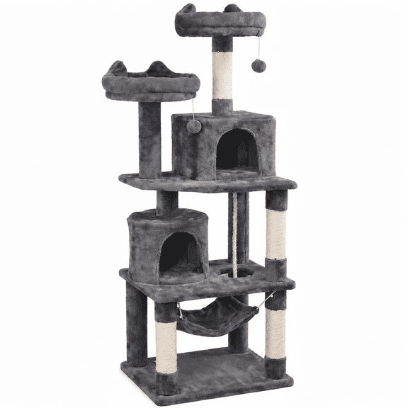 Cat Tree Tower for Indoor Cats with Scratching Posts, Multi-Level Cat House, Tall Cat Tower, 67 inch
