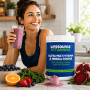 LifeSource Vitamins Ultra Mineral & Multivitamin Powder with Phytos – Naturally Flavored Vitamin Powder for Immune Support - 14 oz
