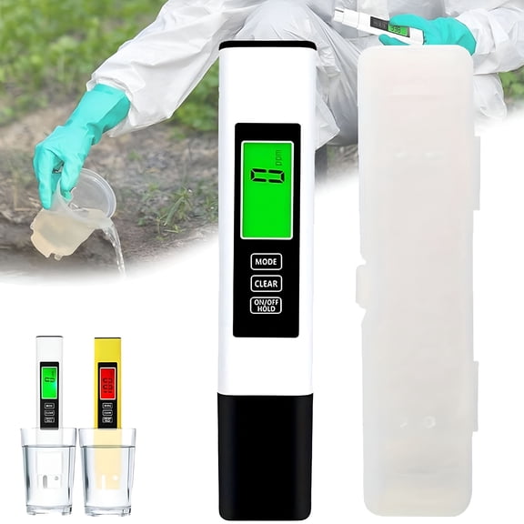 GJX 4 in 1 TDS Meter Digital Water Tester, Multi-Function Digital Water Purity Tester for Drinking Water, Tap, Well, Pool, Hydroponics, Aquarium, Portable Water Tester for Travel (White)