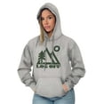 thumbnail image 4 of Log Off Nature Outdoors Hike Camping Unisex Plus Fleece Graphic Hoodie Brisco Brands 5X, 4 of 5
