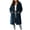 Navy, variant on Women’s Reversible Fuzzy Fleece Hooded Long Coat, Button‑Front Double‑Sided Plush Jacket, Loose Warm Winter Outerwear with Pockets