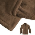 thumbnail image 4 of APEXFWDT Men's Fuzzy Zip-Up Jacket Stand Collar Long Sleeve Plush Warm Coat Fall/Winter Cozy Outerwear,S,Khaki, 4 of 6