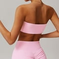 thumbnail image 7 of 2DXuixsh Women Bandeau Bra Tube Crop Shapewear Tops Strapless Cute Sexy Crop Top Sports Bra Strapless Inner Layer Fitness Tight Yoga Suit Top Pink Size S, 7 of 7
