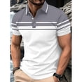 thumbnail image 4 of Fnnxeal Mens Polo Shirts Pullover Short Sleeve Button Casual Summer Collared Polo Gray Shirts for Men Size 2XL, 4 of 7