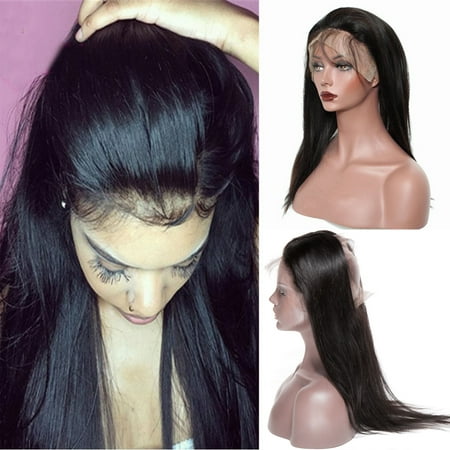 Straight Full Lace S-noilite Hair Brazilian Virgin Hair Body Wave Straight Bundles with 360 Lace Frontal Pre Plucked Closure Full Frontal Lace Natural Color Straight-10
