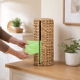 thumbnail image 6 of Vorfor Freestanding Toilet Paper Holder with Lid, Wicker Toilet Roll Holder, Bathroom Storage Basket, Water Hyacinth Round, Natural, 6 of 14