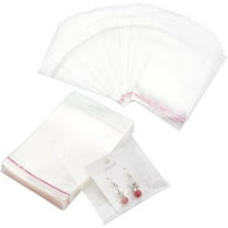 400 pcs 3.5 x 3.3 Inch Clear Plastic Bags Resealable Adhesive Cello/Treat Bags Cookies Bags Self Sealing OPP Bags Bags with Hang Hole for DIY Bakery Soap Cookies Gifts 1.3 Mil