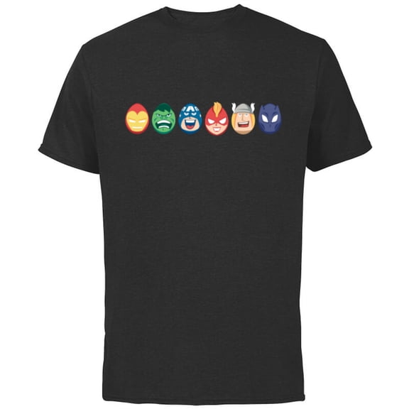 Marvel Avengers Super Heroes Toony Easter Eggs - Short Sleeve Cotton T-Shirt for Adults - Customized-Black