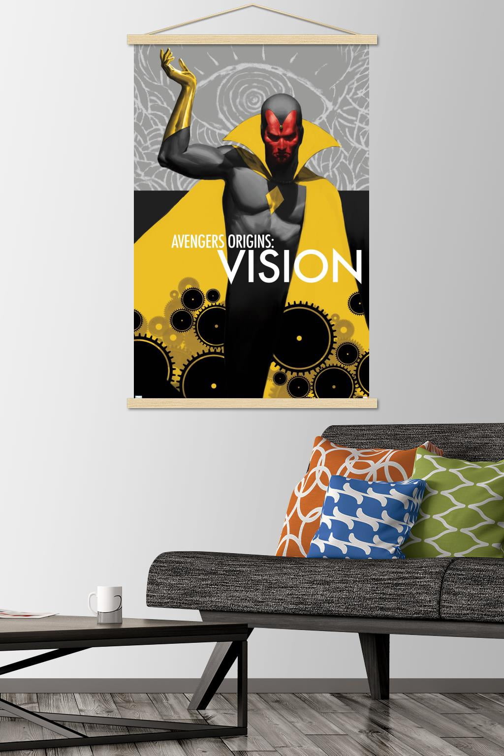 Marvel Comics - Vision - Avengers Origins: Vision #1 Wall Poster with Wooden Magnetic Frame, 22.375" x 34"
