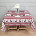 thumbnail image 3 of Red and White Christmas Reindeer Pattern Square Tablecloth,Waterproof Square Table Cover,Wipeable Spillproof Washable Table Cover for Home Kitchen Party Decor 42"X42"(107x107cm), 3 of 6