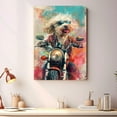 thumbnail image 4 of Spanish Water Dog Poster Riding A Motorcycle - Spanish Water Dog Canvas Wall Art For Bedroom Decor - Vintage Wall Art - Bedroom Accessories, 4 of 6