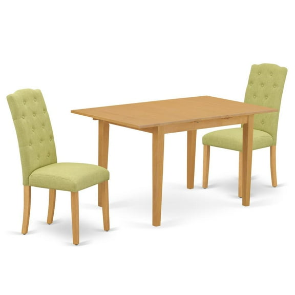 East West Furniture Dining Room Set Oak, NOCE3-OAK-07