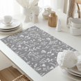 thumbnail image 5 of Spring Line Flower Placemats Set of 6 Washable Table Mats for Kitchen Dining Table, Cotton Linen Place Mats for Indoor Outdoor Parties Holiday Decoration, Grey Simple, 5 of 6