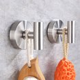 thumbnail image 3 of Hevirgo 2 Pcs Wall Mounted Towel Hooks Suction Cup Hooks Strong Load-bearing Simple Installation Coat Robe Hanger Storage Hooks, 3 of 8