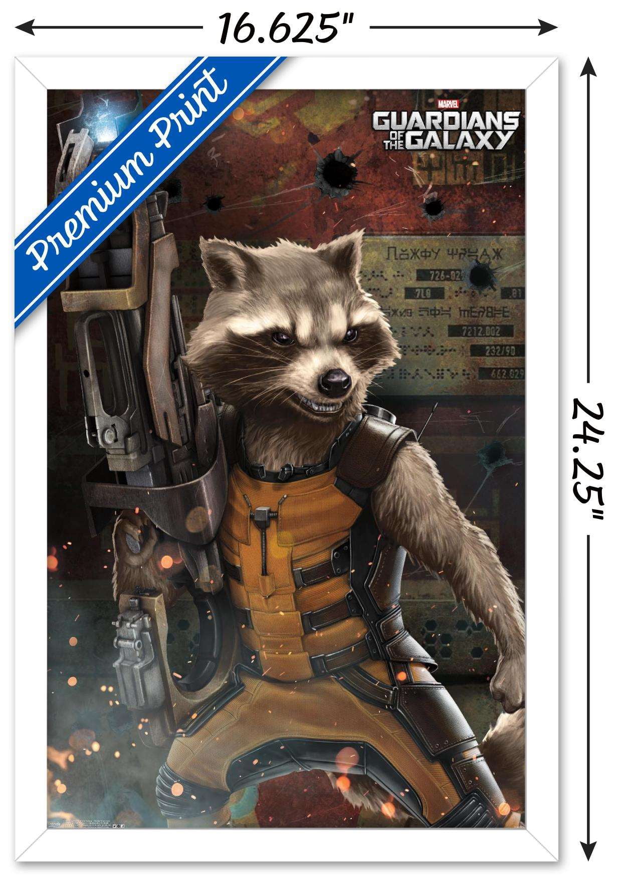 Marvel Cinematic Universe - Guardians of the Galaxy - Rocket Racoon Wall Poster, 14.725" x 22.375", Framed