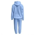 thumbnail image 5 of Womens Sweatsuits Sets Two Piece Solid Color Long Sleeve Hooded Sweatshirt and Sweatpants 2025 Fall Lightweight Casual Baggy Tracksuit, 5 of 6