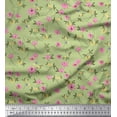 thumbnail image 1 of Soimoi Moss Georgette Fabric Leaves & Floral Artistic Print Fabric by The Yard 42 Inch Wide, 1 of 3
