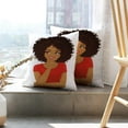 thumbnail image 6 of LALILO Throw Pillow Covers Thinking African American Woman With Afro Cushion Cover 18" x 18", 2 Pack, 6 of 6