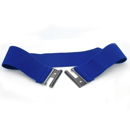 

Women Elastic Waist Belt Metal Buckle Waistband Solid Color Wide Corset Belt Female Apparel Accessories Belt with Jewels