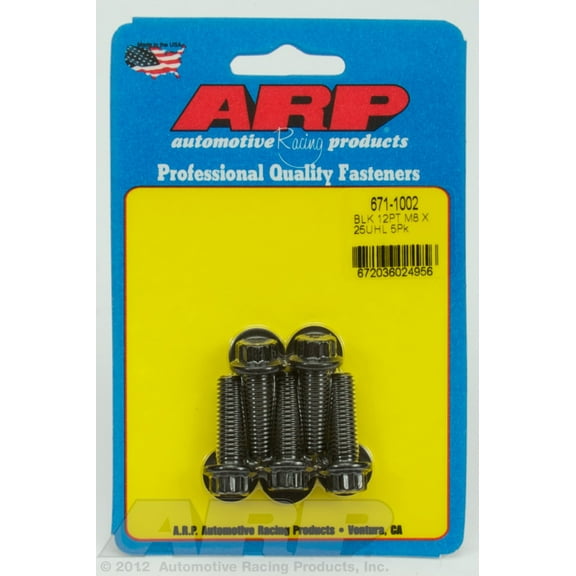 ARP 671-1002 Black M8 x 1.25 x 25 12pt black oxide bolts