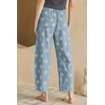 thumbnail image 2 of ZhiHiMeRi Women's Sky Blue Polka Dot Denim Jeans – High Waist, Bow Front Detail for Vacation Style 12, 2 of 12