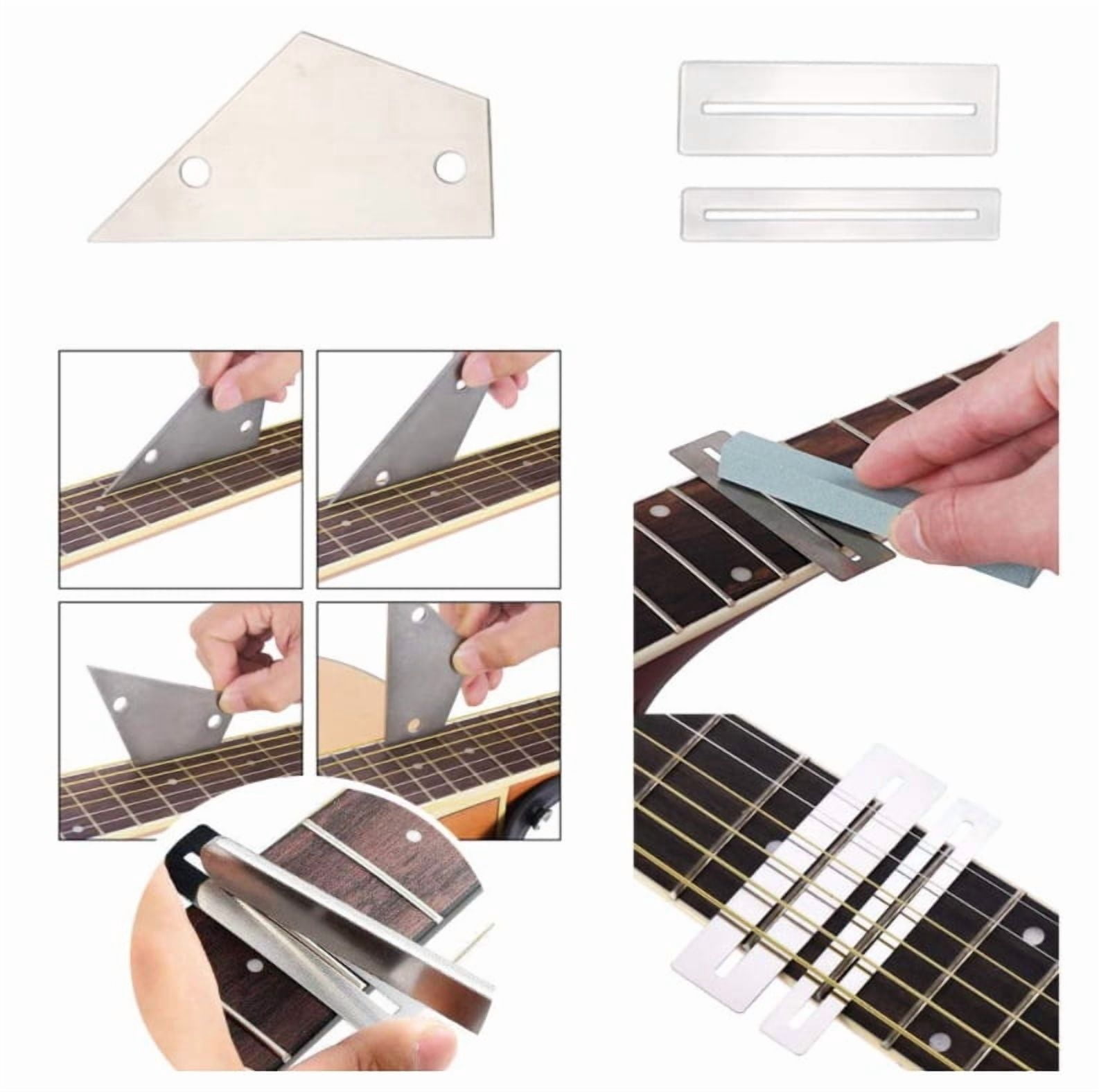 25Pcs Guitar Setup Kits Repairing Tools with String Action Ruler Luthier File Guitar Bridge Pins for Guitar Ukulele