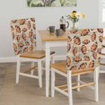 thumbnail image 5 of Rugby Balls Chair Covers Set of 6 Vintage Sport Brown Wood Grain Striped Abstract Chair Back Covers Stretch Removable Washable Slipcovers Protector for Dining Room Kitchen Party Decor, 5 of 9